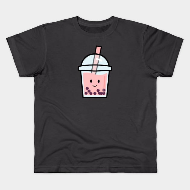 Boba tea kawaii Kids T-Shirt by Trippycollage